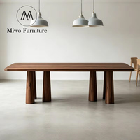Table à manger rectangulaire en chêne massif, mobilier d'intérieur contemporain, avec 6 places, style moderne rétro, table de ferme, villa, appartement