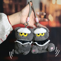 Porte-clés personnalisé Uyeah en forme de chat, accessoires en coton, petit ours en peluche, logo brodé, mignon mini chat blanc, jouets en peluche animaux, porte-clés