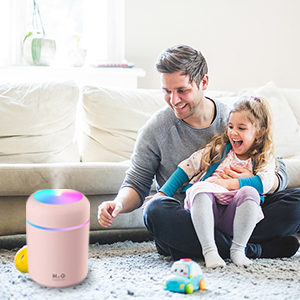 Humidificateur portable mini LED avec pulvérisation de 300 ml, double brumisation, diffuseur d'huiles essentielles aromatiques, humidificateur d'air H2O pour voiture - Product Image 6