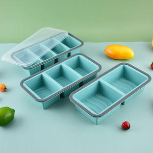 Boîte de conservation alimentaire en silicone à compartiments avec moule hermétique, design portable, capacité 301-500ML, double couche - Product Image 1