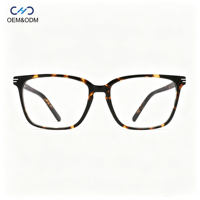 VA4538 Lunettes de vue rectangulaires vintage en acétate, monture optique surdimensionnée à bordure complète, lunettes rétro unisexes pour un usage quotidien