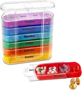 Wholesale Wholesale Factory Price Portable 28-Day 4-Time Pill Organizer 170g Plastic Medicine Box Weekly <b>Storage</b> Cases Made PP - Product Image 1