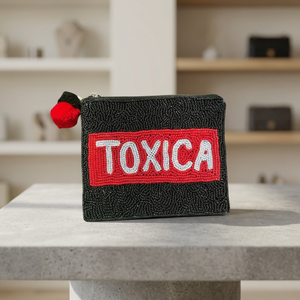 Jaunty Toxica Vintage Beaded Embroidered Nonwoven Felt Square Coin Pouch Travel Cosmetic Bag Fashion Mixed Colors Zipper Bag - Product Image 2