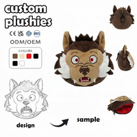 Usine de jouets en peluche personnalisés : Peluche tête de loup en fourrure, personnalisation d'entreprise, fabricant de jouets en peluche sur mesure, boîte mystère