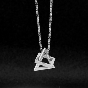 New Retro Simple <b>Titanium</b> Steel Geometric Shaped Pendant Necklace Silver Plated Unisex's Necklaces Fashion Jewelry Wholesale - Product Image 1