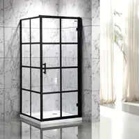 Vendita calda Angolo Nero verniciato cabina doccia cerniera di seta porta 6 millimetri di vetro