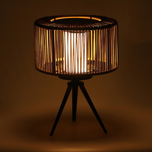 Lampu rotan luar ruangan, lampu liontin Modern lanskap tenun teras dek pencahayaan tenaga surya LED halaman belakang taman teras - Product Image 6