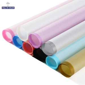 Papier d'emballage floral givré avec bordure, motif automne aux couleurs vives, en gros, compatible sérigraphie, résistant à l'humidité, en OPP, économique - Product Image 2