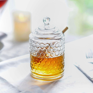 Tarro de <span class=keywords><strong>Miel</strong></span> de Cristal Transparente con Tapa y Dispensador, Recipiente de Cristal para <span class=keywords><strong>Miel</strong></span> y Jarabe para la Cocina del Hogar - Product Image 4