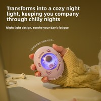 Nouveau mini chauffe-mains portable rechargeable par USB avec lumière ambiante, design de dessin animé, cadeau personnalisable, modèle 098