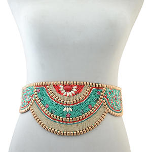 <span class=keywords><strong>Baile</strong></span> Ajustable Exótico Cuerpo Joyería Con Cuentas Elástico Estiramiento Cintura Cinturón Retro Étnico Vientre Cadena - Product Image 4