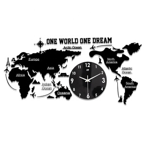 Reloj de pared de lujo para decoración del hogar, hierro metálico, grande, 3D, luminoso, <span class=keywords><strong>mapa</strong></span> del <span class=keywords><strong>mundo</strong></span>, arte de pared, compra de Relojes de pared nórdicos - Product Image 1