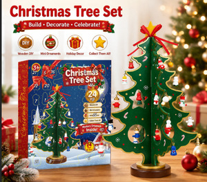 Calendario dell'Avvento di Natale, Calendario Conto alla Rovescia 24 Giorni con <span class=keywords><strong>Albero</strong></span> di Natale, 36 Ornamenti, Regalo di Natale, Conto alla Rovescia per l'<span class=keywords><strong>Albero</strong></span> di Natale - Product Image 3