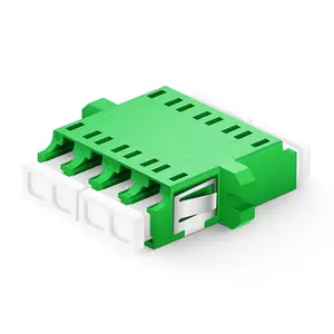 Most Popular LC/APC to LC/APC Quad OS2 Single Mode Plastic Materials Cable Fiber Optic Patch Cord Adapter Coupler with Flange