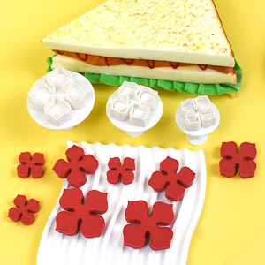 Ensemble de 3 emporte-pièces <span class=keywords><strong>à</strong></span> ressort en forme de fleur pour fondant, moules <span class=keywords><strong>à</strong></span> gâteau en plastique antiadhésifs pour décoration de gâteaux - Product Image 3