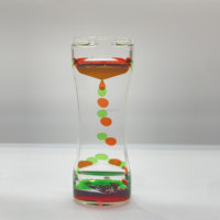 Minuteur à mouvement de gouttes liquides en acrylique bicolore vif, teinte personnalisable, avec bulles d'huile, jouet sensoriel visuel relaxant anti-stress