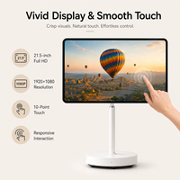 Televisor Inteligente Portátil Todo en Uno con Ruedas, Pantalla Táctil Android con Cámara y Altavoz para el Hogar y la Oficina