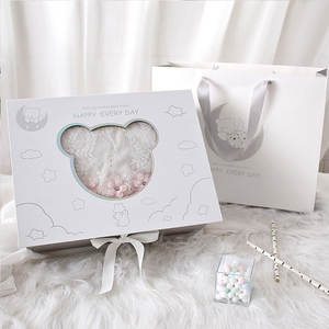 Baby One Year Old Clothes Box Baby Children Large Full Moon Gift Box Luxury Bow Knot Flip Box - Product Image 1