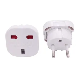 White Travel Working British zu European Plug Adapter EU-Konvertierung 3p zu Round 2PIN-Stecker