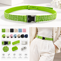 Ceinture décorative en tweed patchwork PU pour femme avec boucle automatique à lettres, idéale pour robe et tenue
