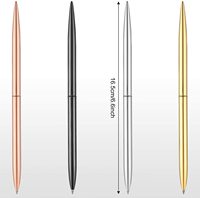Stylo à bille en métal mince, stylo à encre noire torsadée métallique 1.0mm stylo d'écriture rétractable brillant pour les étudiants de l'école de bureau à domicile