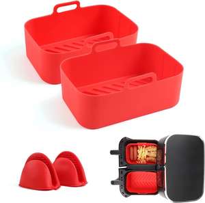 Doublure en silicone réutilisable pour friteuse à air facile à nettoyer Doublures en silicone pour four avec accessoires pour <span class=keywords><strong>Ninja</strong></span> Foodi Dual DZ201 - Product Image 6