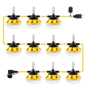 Wholesale Price USA Stocked 100ft 100W Linkable US Plug Industrial String Lights For Temporary Work Construction Site Lighting