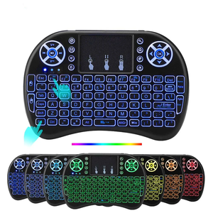 Teclado Inalámbrico I8 de 2.4GHz con Retroiluminación, Control <span class=keywords><strong>Remoto</strong></span> con Mouse Aéreo Táctil para Smart TV Box, PC de <span class=keywords><strong>Escritorio</strong></span>, 7 Colores - Product Image 1