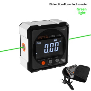 Inclinomètre numérique à laser vert bidirectionnel avec affichage, instrument de mesure d'angle à aspiration magnétique sur quatre côtés, inclinomètre de pente haute précision - Product Image 1