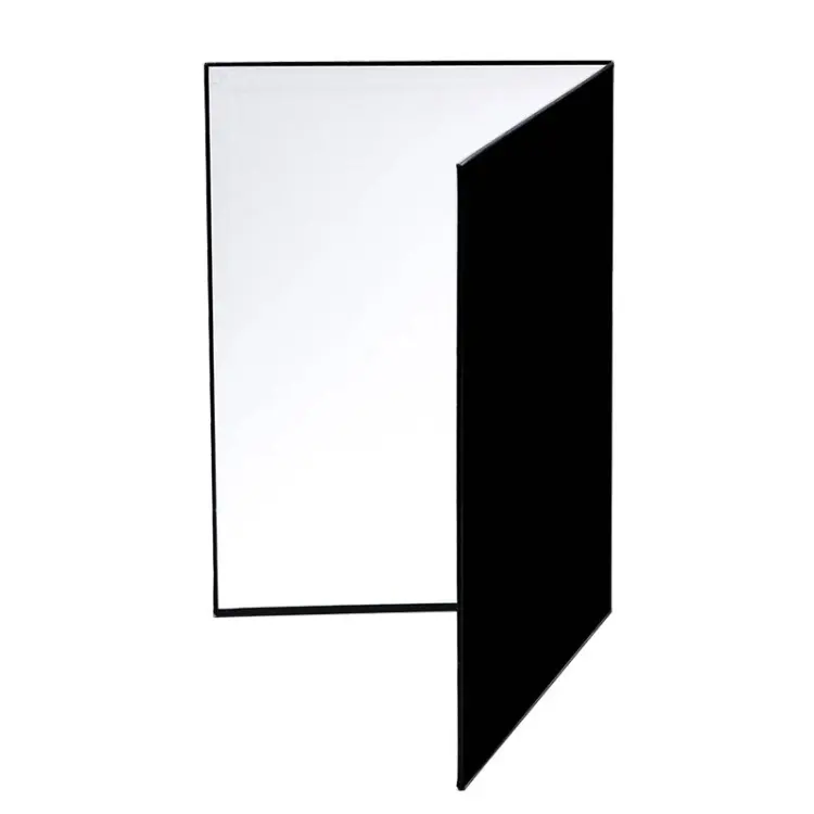 Panneau réfléchissant en carton A4 blanc + noir + argent, 3 en 1, diffuseur de lumière pliable, arrière-plan en papier, photographie, 2 pièces