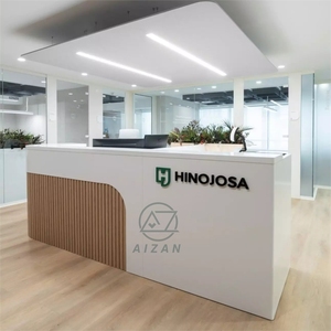 Mostrador de Recepción de Superficie Sólida Personalizado de Estilo Moderno para Oficinas, Clínicas Dentales, Gimnasios y Hoteles - Product Image 6