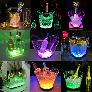 Seau à glace LED ovale de 8 L en forme de bateau, rechargeable, 7 couleurs changeantes, en plastique, pour discothèque, <span class=keywords><strong>bar</strong></span>, service VIP - Product Image 5