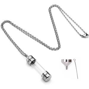 Collana con Ciondolo in Vetro Apribile Inciso, Urna per Ceneri Commemorative, Gioielli Regalo per Animali Domestici e Umani - Product Image 3