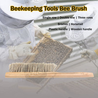 Outils apiculteurs, approvisionnement direct d'usine, simple, Double rangée, poils de cheval naturels, brosse de balayage des abeilles avec support