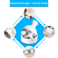 Masseur facial électrique sans fil EMS, nœuds de massage pétrissants, masseur de tête portable, nettoyage en profondeur