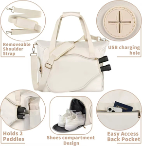 Quilied शैली पिकअप टेनिस बैग पैक दैनिक आउटडोर खेल कस्टम नायलॉन पैडल पिकअप पिकअप बैग - Product Image 3