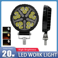 Phare de travail LED rond de 4 pouces à 15 perles, bicolore, pour camion tout-terrain et Jeep