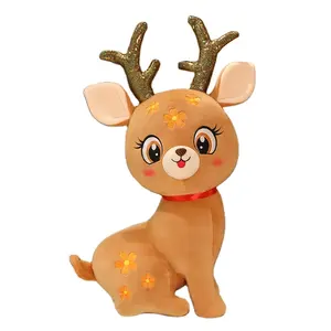 Dibujos animados hermosa flor ciervo juguete de simulación Animal encantador peluche suave juguete de peluche de alta calidad para niños regalo de cumpleaños