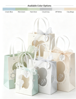 Sac cadeau portable de luxe Mori imprimé, écologique et réutilisable, avec ruban et étiquette, pour aromathérapie, personnalisable avec logo