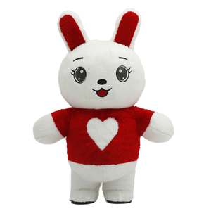 Disfraz <span class=keywords><strong>de</strong></span> Conejo Inflable con Corazón Rojo y Blanco, Disfraz <span class=keywords><strong>de</strong></span> Mascota para Actuaciones Navideñas, Accesorios <span class=keywords><strong>de</strong></span> Vestuario para Adultos Unisex - Product Image 2
