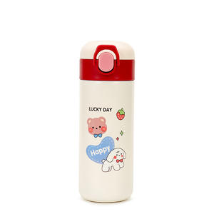 Bouteille Thermique En Acier Inoxydable 316 Pour Enfants, Double Isolation Sous Vide, Anti-Fuite, Avec Paille, Motif Dessin Animé – Idéale Comme Cadeau - Product Image 3