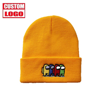 Bonnet en tricot jacquard 100% acrylique, bonnet d'hiver personnalisé, motif camouflage à pois pour le ski, la plage, bonnet en tricot personnalisé pour le ski