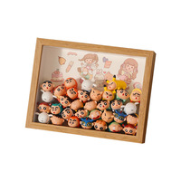 Mignon pot de rangement rectangulaire stéréo creux cadre photo dessin animé cadre de rangement en vrac oeuf garçon double usage présentoir poupée Photo