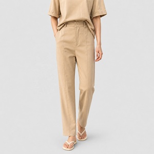 Elegantes Pantalones de Traje Color Caqui con Pliegues para Mujer, de Cintura Alta, Pierna Recta, Estilo Oficina, Pantalón Drapeado Chic, Pantalon Tailleur <span class=keywords><strong>Feme</strong></span> - Product Image 2