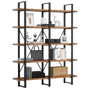Étagère à livres en bois non pliable à double niveau pour la maison, le bureau et le salon - Product Image 1