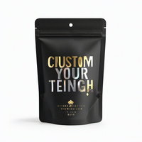 Groothandel 100g 250g 500g Matte Zwarte Mylar Stand-up Pouch Herbruikbare Ziplock Zakjes met Transparant Venster Noten Zakjes Privélabel