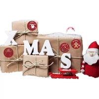 Étiquettes d'emballage cadeau autocollantes à motif clair de haute qualité personnalisées en usine, autocollants de scellage pour boîtes cadeaux, étiquettes de Noël