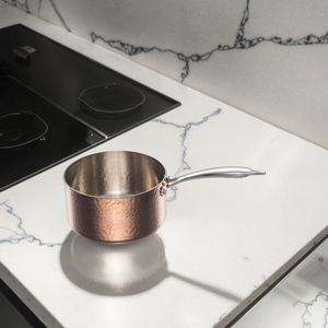 <span class=keywords><strong>Casserole</strong></span> en acier inoxydable triple couche PVD rose, moderne, de luxe, motif martelé, compatible lave-vaisselle, <span class=keywords><strong>four</strong></span>, gaz et induction - Product Image 6