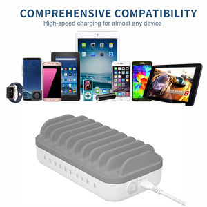 Station de charge USB-C 10 ports 100W pour aéroport, bureau, domicile, rapide, DC, publique, électronique, pour téléphones mobiles et plusieurs appareils - Product Image 3