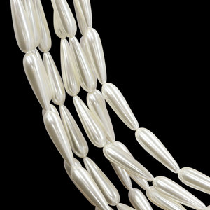 Perlas de Cristal de Vidrio en Forma de Gota de 8*30mm, Color Crema, Personalizables en Color y Tamaño, para <span class=keywords><strong>la</strong></span> Elaboración de Vestidos de Novia y Pendientes - Product Image 1